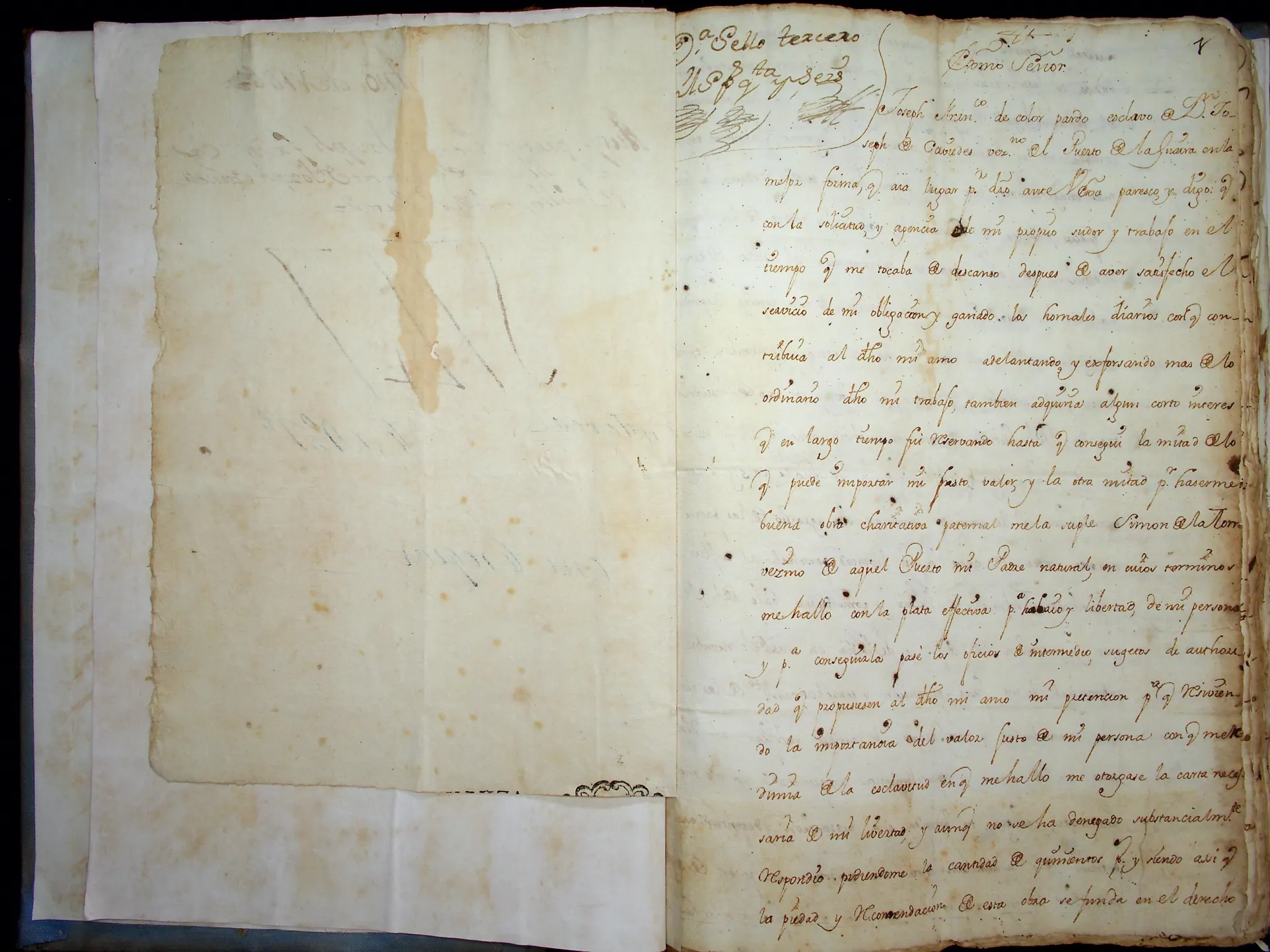 Petición judicial de Joseph Francisco Caviedes, Caracas, 1747